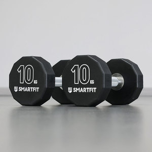 SMARTFIT 5-130lbs Haltères en uréthane avec poignée antidérapante Logo personnalisé Ensemble d'haltères en PU à 12 côtés - Product Image 2