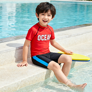 OEKO TEX özel çocuklar UV erkek mayosu UPF 50 + Repreve sürdürülebilir baskı hızlı kuru yüzme giysileri erkek mayo için plaj - Product Image 2