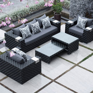 Canapé d'extérieur en rotin moderne, mobilier de jardin, cadre en aluminium de luxe, ensemble de canapés de patio, ensemble de meubles pour hôtel, complexe hôtelier - Product Image 1