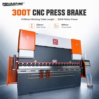Presse plieuse CNC haute performance 300 tonnes 4100 mm 8+1 axes avec contrôleur DA69S pour pliage de tôles hydraulique