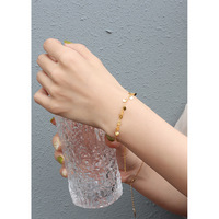 2023 fait à la main 18K plaqué or en acier inoxydable bijoux chaîne Bracelet breloques filles Bling rond disque Bracelets