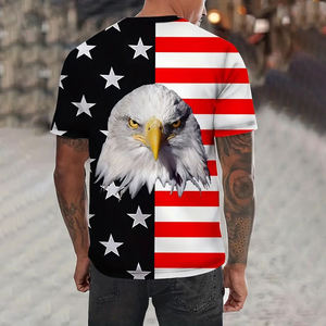 Camiseta de verano <span class=keywords><strong>para</strong></span> <span class=keywords><strong>hombre</strong></span>, camiseta de sublimación de águila con bandera americana a la moda, camiseta personalizada <span class=keywords><strong>para</strong></span> <span class=keywords><strong>hombre</strong></span>, <span class=keywords><strong>ropa</strong></span> informal de calle de gran tamaño <span class=keywords><strong>para</strong></span> <span class=keywords><strong>hombre</strong></span> - Product Image 2