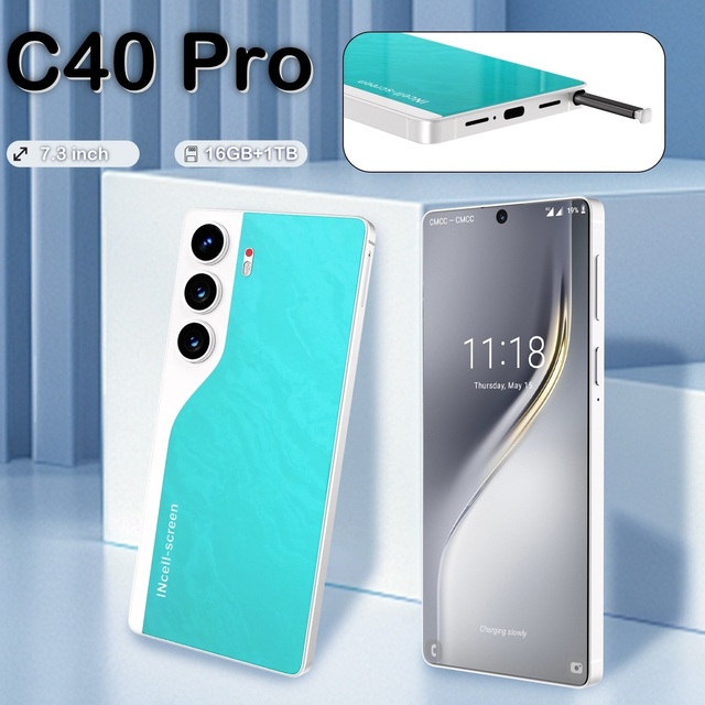 Factory 2026 New C40 Pro 5g Network Smartphone 7.3-Inch Display 8000mah Battery 16gb+1tb 72mp + 108mp Cameras Android 15 Global