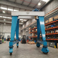 Grue portique mobile électrique certifiée CE avec pneus en caoutchouc, capacité de 10 tonnes et portée de 8 mètres, avec dispositif de levage télécommandé