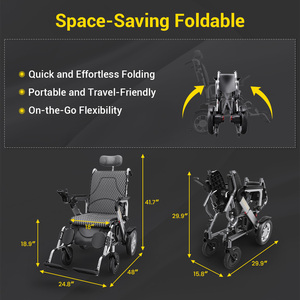 Silla de Ruedas Eléctrica Todoterreno Ligera de 500W con Motor sin Escobillas, Ideal para Subir Pendientes, 25km de Autonomía - Product Image 4