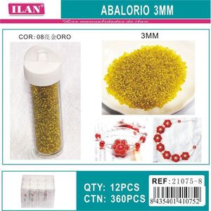 Perline Dorate Ilan Abalorio da 3mm per Creazione di Gioielli, Confezione da 12 Pezzi - Product Image 1