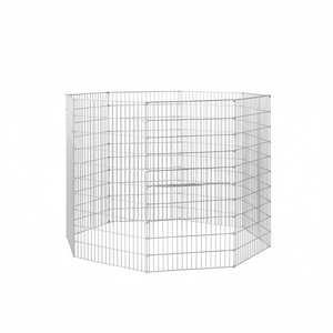 Recinto para Animales, Jaula para Mascotas de Hierro Galvanizado Plateado, 21.3 x 39.4 Pulgadas por Panel, Octagonal, para Razas Pequeñas - Product Image 1