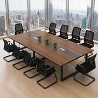 Table de conférence de bureau moderne, grande table de réunion pour 10 personnes, mobilier de bureau multimédia pour la formation