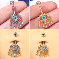 Toposh Trendiger 316L Chirurgischer Edelstahl Körper-Schmuck Kristall Bauchnabel-Bananenring Stylischer Bauchnabelpiercing-Schmuck