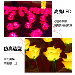 Lampe solaire LED décorative pour jardin, motif rose, à poser au sol, étanche, pour pelouse et aménagement paysager - Product Image 4