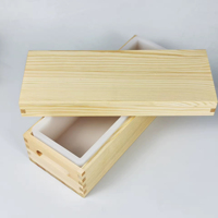 Moule à savon en silicone de 1300 ml, moule à pain rectangulaire avec boîte en bois, fournitures de décoration de gâteaux, outils de fabrication de savon faits à la main