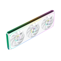 Ventilador de Refrigeración AntarcChill de 360 mm con Triple Ventilador Lateral, Espejo Infinito y Diseño de CD en el Centro para Caja de PC, Directo de Fábrica