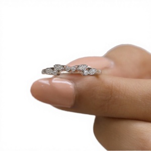 Bague de fiançailles Provence Marquise avec diamant de laboratoire certifié IGI, diamant blanc, clarté VS1, or rose 10 carats, bague classique unisexe - Product Image 2
