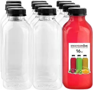 PET Beverages Bottles Bulk for Juicing Smoothies Drinking Beverages Fridge