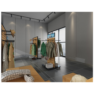 Yiree quần áo cửa hàng kệ trưng bày Gỗ Kim Loại đôi bên Kệ bán lẻ quần áo cửa hàng đồ đạc cho treo - Product Image 2