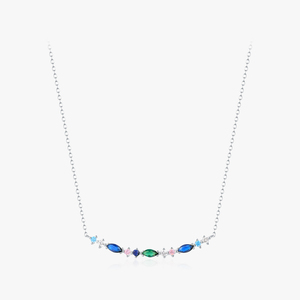 Vintage Neck <strong>Chain</strong> for Women Fine Jewelry 925 Sterling <strong>Silver</strong> Exquisite Elegant <strong>Long</strong> Summer Color Pendant Necklace - Product Image 1
