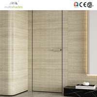 Porte intérieure minimaliste en bois massif MULTI-TEINTES, robuste, insonorisée et à fonctionnement fluide