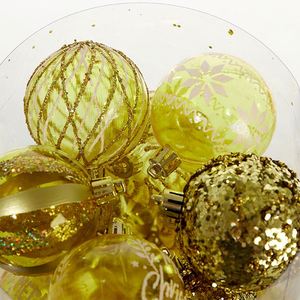 Xtmas Arbre Décoration Transparent En Plastique Boules 100pcs Ensemble UV Impression Réutilisable Or Argent Maison Ornements Suspendus - Product Image 3