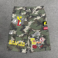 Shorts cargo décontractés streetwear pour homme, personnalisés, de haute qualité, avec appliques brodées, impression DTG, motif camouflage et effet vieilli