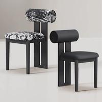 MULIGNA Chaise de salle à manger en bois massif sur mesure, dossier confortable, design nordique Wabi Sabi pour hôtel