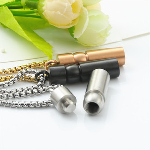<b>Titanium</b> Steel Perfume Bottle Pendant 3.0x60cm Stainless Steel Themed Pendant For Men Gift Jewelry - Product Image 3
