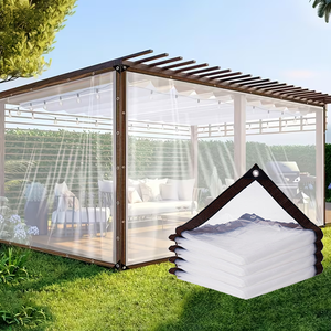 Anti Aging Crystal Clear Tarp Clear Waterproof <strong>Tarpaulin</strong> <strong>for</strong> <strong>Pergola</strong> Cover Weather Resistant Tear Resistant Easy to Store - Product Image 4