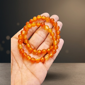 Pulsera de Cuentas de Ámbar Báltico Natural, Collar con Colgante Redondo Naranja, Joyería para Cantar - Product Image 2
