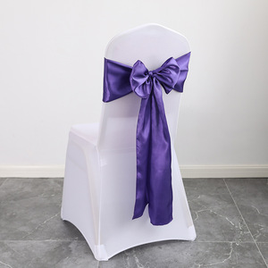 <strong>Wedding</strong> Banquet Party Chair <strong>Decoration</strong> Bows <strong>Teal</strong> champagne White Black pink Yellow Green Orange Gold Burgundy Satin Chair Sashes - Product Image 6