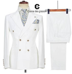 Costume Deux Pièces de Haute Qualité pour Homme Grande Taille, Smoking de Marié à Double Boutonnage Coupe Cintrée, Tenue de Banquet Veste + Pantalon - Product Image 5