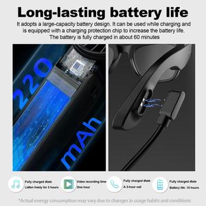 Occhiali Intelligenti E03 con Registrazione Video 800W, Interpretazione Simultanea, Riconoscimento AI, Verbali Riunioni, Controllo Touch, TR90+ABS - Product Image 5