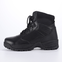 Vente en gros TG979 bottes de travail de sécurité à semelle lourde en cuir noir, bottes de randonnée tactiques pour entraînement de service pour hommes