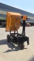 Chariot basculant électrique hydraulique robuste, capacité de charge de 1 tonne, mini-dumper pour le transport de marchandises sur chantier