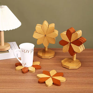 Taza de Bebida Personalizada al por Mayor, Taza de Té Hecha a Mano de Madera de Acacia y Nogal para Té, Café, Cerveza con Molino de Viento de Madera - Product Image 4