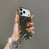 Coque de téléphone de luxe à motif ondulé 3D pour iPhone 17 16 15 14 13 12 Pro Max, étui en silicone souple brillant de couleur unie, accessoires de téléphone