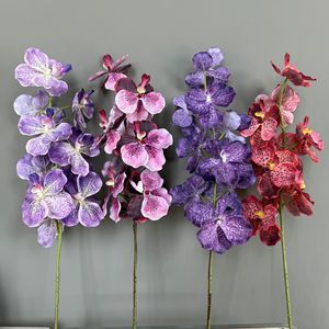 Orchidée artificielle Jinxi Vanda à 9 têtes, fleur en soie blanche, rose, violette, décoration de mariage, décoration de la maison, arrangement floral, photographie - Product Image 2