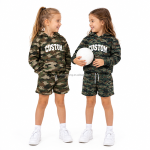 2026 New Girls Camouflage Hoodie Set Breathable <b>Sweatshirt</b> Shorts Outfit American Standard Size Bulk Supply - Product Image 3