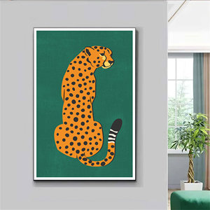 Póster <span class=keywords><strong>de</strong></span> guepardo Vintage JIEKAI, arte <span class=keywords><strong>de</strong></span> pared verde felino, Impresión <span class=keywords><strong>de</strong></span> Arte <span class=keywords><strong>de</strong></span> leopardo, póster <span class=keywords><strong>de</strong></span> Tigre, pintura <span class=keywords><strong>de</strong></span> Marco PS - Product Image 1