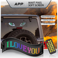 20*64 coche Led pantalla signo a todo Color personalizado texto patrón animación programable maletero diablo ojos pantalla