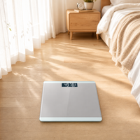 Balance numérique moderne en verre trempé blanc avec écran LCD, moniteur de température, unités de pesage électroniques professionnelles