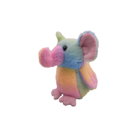 Prix de gros personnalisé beaux animaux en peluche doux 7 pouces oiseau tie-dye éléphant