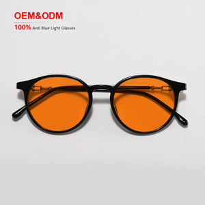 Gafas con Lentes Naranjas, Personalizadas, al por Mayor, Clásicas, Unisex, con Bloqueo de Luz Azul, Armazón Óptico TR90, Amarillas, a la Moda - Product Image 1