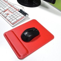 Tapis de souris en cuir PU pour jeux, couleur unie, tapis d'ordinateur de bureau avec support de poignet souple antidérapant, rectangulaire 225x185mm
