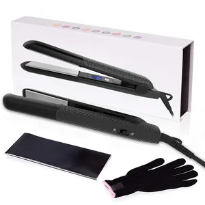 Hair Straighteners Gold 470 Degrees Professional Fast Hair Straightener, Ceramic Flat Iron Customized Round Plastic Hair Brush