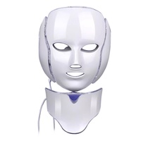 Masque LED en silicone sept couleurs pour le traitement de l'acné, appareil de soin de la peau à domicile, machine portable de micro-courant bio pour le visage