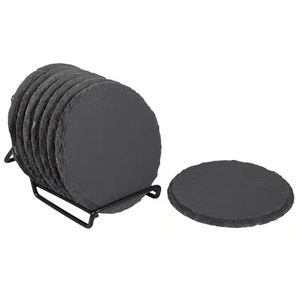 Tapis de Table rond en pierre, cercle, Mini mot, <span class=keywords><strong>peinture</strong></span>, thème, <span class=keywords><strong>ardoise</strong></span>, fromage, napperon, effet estampé, tasse noire, sous-verres, offre spéciale - Product Image 3