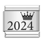 Crown Year Pattern Italian Modular Bracelet Titanium Steel Laser <b>Engraved</b> <b>Bangle</b> Unisex Gift Accessory - Product Image 5