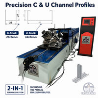 Machine de profilage à double ligne 2 en 1 pour profilés en acier léger (CU et U) et pour la fabrication de montants et de rails de cloisons sèches