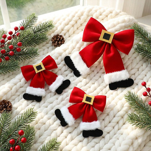 Handmade High Quality Belt with Red <b>Christmas</b> Bow Charm Customized DIY <b>Christmas</b> <b>Tree</b> Ornament Sock Bow - Product Image 2
