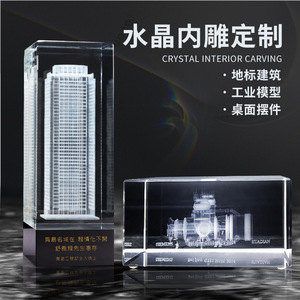 Adorno de Cristal para Interiores, Modelo de Edificio 3D Transparente K9, Personalización, Regalo Empresarial - Product Image 1