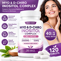 Comprimés de Myo-Inositol et D-Chiro-Inositol pour le bien-être du cycle féminin, rapport 40:1, nutrition quotidienne, formule personnalisée OEM ODM Marque Privée